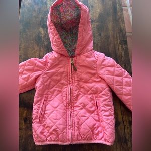 Carters fleece-lined quilted jacket. The color is a pretty rosy pink. Like new.